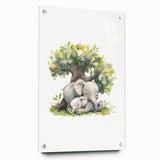 Sleeping Elephants Girls Room Wall Art – Nursery Animal Print