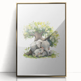 Sleeping Elephants Girls Room Wall Art – Nursery Animal Print
