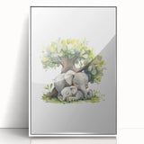 Sleeping Elephants Girls Room Wall Art – Nursery Animal Print