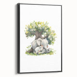Sleeping Elephants Girls Room Wall Art – Nursery Animal Print