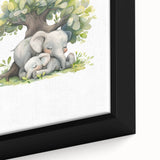 Sleeping Elephants Girls Room Wall Art – Nursery Animal Print