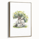 Sleeping Elephants Girls Room Wall Art – Nursery Animal Print