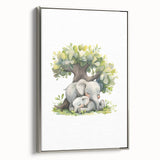 Sleeping Elephants Girls Room Wall Art – Nursery Animal Print