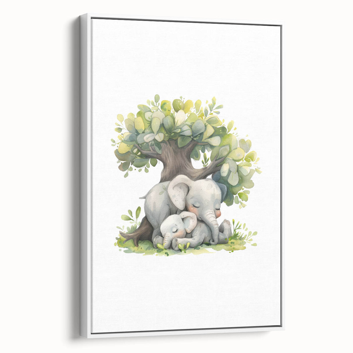 Sleeping Elephants Girls Room Wall Art – Nursery Animal Print