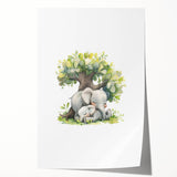 Sleeping Elephants Girls Room Wall Art – Nursery Animal Print