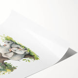 Sleeping Elephants Girls Room Wall Art – Nursery Animal Print