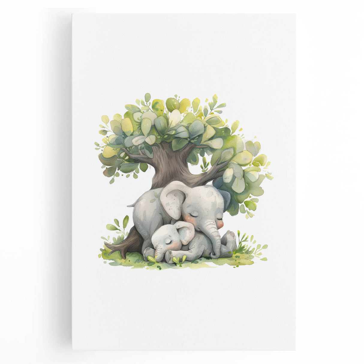 Sleeping Elephants Girls Room Wall Art – Nursery Animal Print