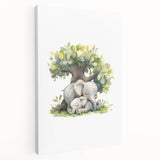 Sleeping Elephants Girls Room Wall Art – Nursery Animal Print