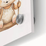 Playful Bunny on Swing Nursery Wall Art - Baby Room Decor