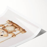 Playful Bunny on Swing Nursery Wall Art - Baby Room Decor