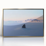 Framed acrylic artwork showcasing stunning golden sand dunes under a vibrant blue sky, adding an elegant touch to modern home decor with its captivating design.