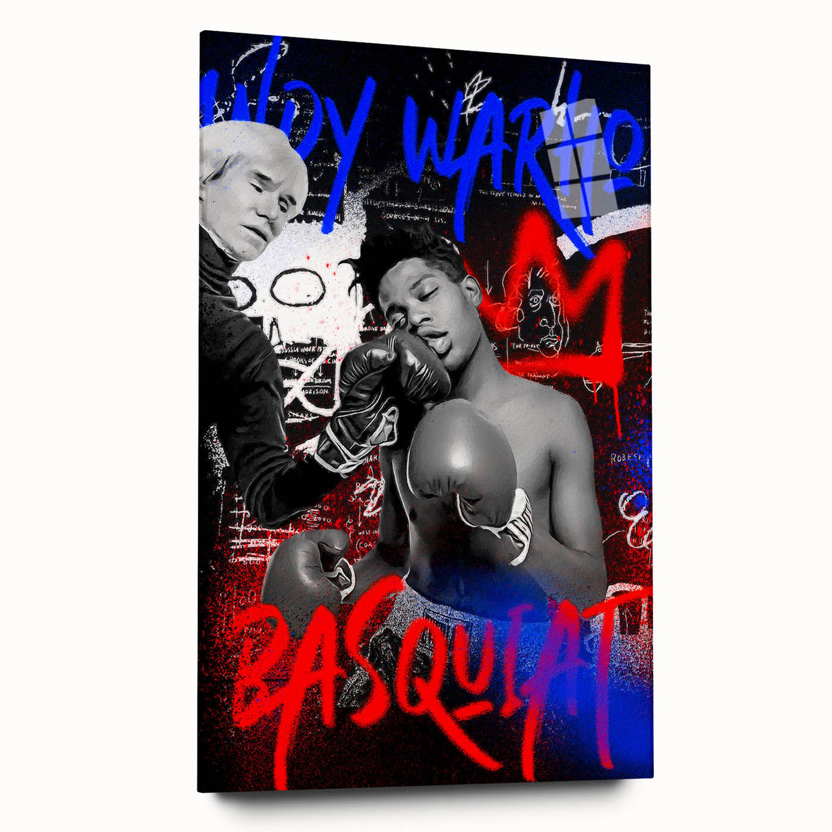 Basquiat x Warhol Pop Art Wall Art – Boxing Graffiti Canvas Print