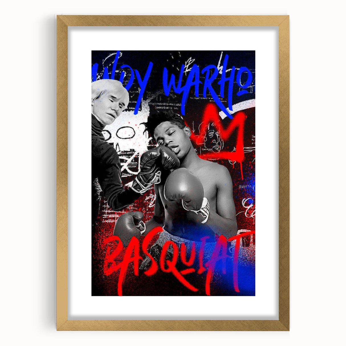 Basquiat x Warhol Pop Art Wall Art – Boxing Graffiti Canvas Print