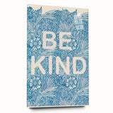 Be Kind Typography Art Print – Floral Blue Wall Decor