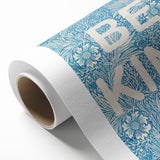 Be Kind Typography Art Print – Floral Blue Wall Decor