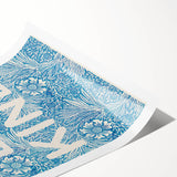 Be Kind Typography Art Print – Floral Blue Wall Decor