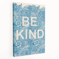 Be Kind Typography Art Print – Floral Blue Wall Decor