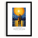 Impressionist-style abstract art print featuring vibrant, colorful brush strokes on a large framed canvas.