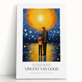 Impressionist-style kitchen art on stretched canvas featuring a black and white Van Gogh painting.