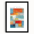Extra large abstract art print inspired by Mark Rothko, featuring vibrant color blocks on a textured canvas, framed in black.