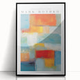 Large abstract wall art in black, gray, and white shades on a framed acrylic, reflecting Mid-Century Modernist style.