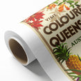 Colourful Queensland Retro Travel Poster | Tropical Fruit & Flowers Art
