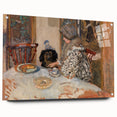 Classical Realism Painting - Woman and Dog at Table Art Print Canvas