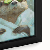 Relaxed Raccoon Bathroom Wall Art - Modern Coastal Decor