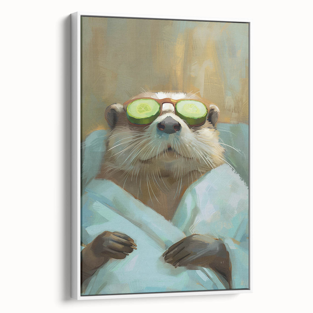 Relaxed Raccoon Bathroom Wall Art - Modern Coastal Decor