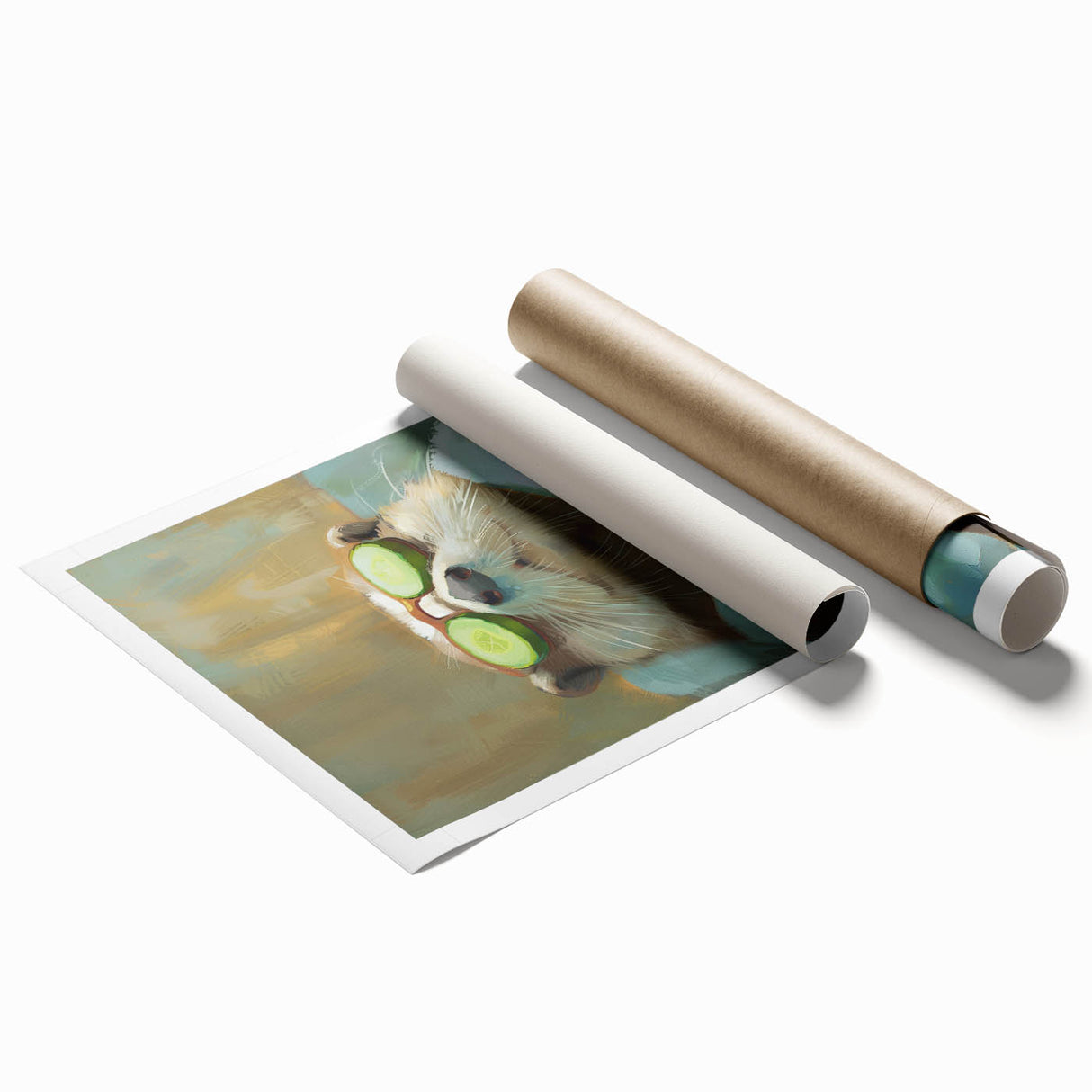 Relaxed Raccoon Bathroom Wall Art - Modern Coastal Decor