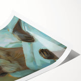 Relaxed Raccoon Bathroom Wall Art - Modern Coastal Decor