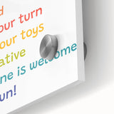 Playroom Rules Kids Educational Wall Art – Positive Learning Poster