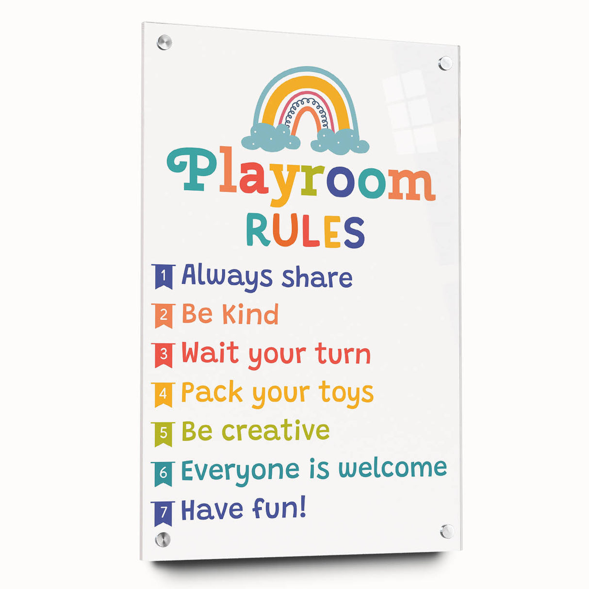 Playroom Rules Kids Educational Wall Art – Positive Learning Poster