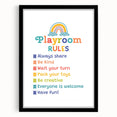 Playroom Rules Kids Educational Wall Art – Positive Learning Poster