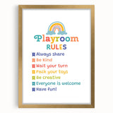 Playroom Rules Kids Educational Wall Art – Positive Learning Poster