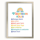 Playroom Rules Kids Educational Wall Art – Positive Learning Poster
