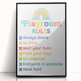 Playroom Rules Kids Educational Wall Art – Positive Learning Poster
