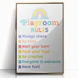 Playroom Rules Kids Educational Wall Art – Positive Learning Poster
