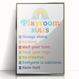 Playroom Rules Kids Educational Wall Art – Positive Learning Poster