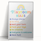 Playroom Rules Kids Educational Wall Art – Positive Learning Poster