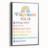 Playroom Rules Kids Educational Wall Art – Positive Learning Poster