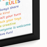 Playroom Rules Kids Educational Wall Art – Positive Learning Poster