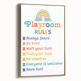 Playroom Rules Kids Educational Wall Art – Positive Learning Poster