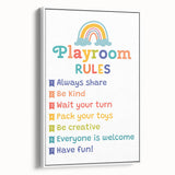 Playroom Rules Kids Educational Wall Art – Positive Learning Poster