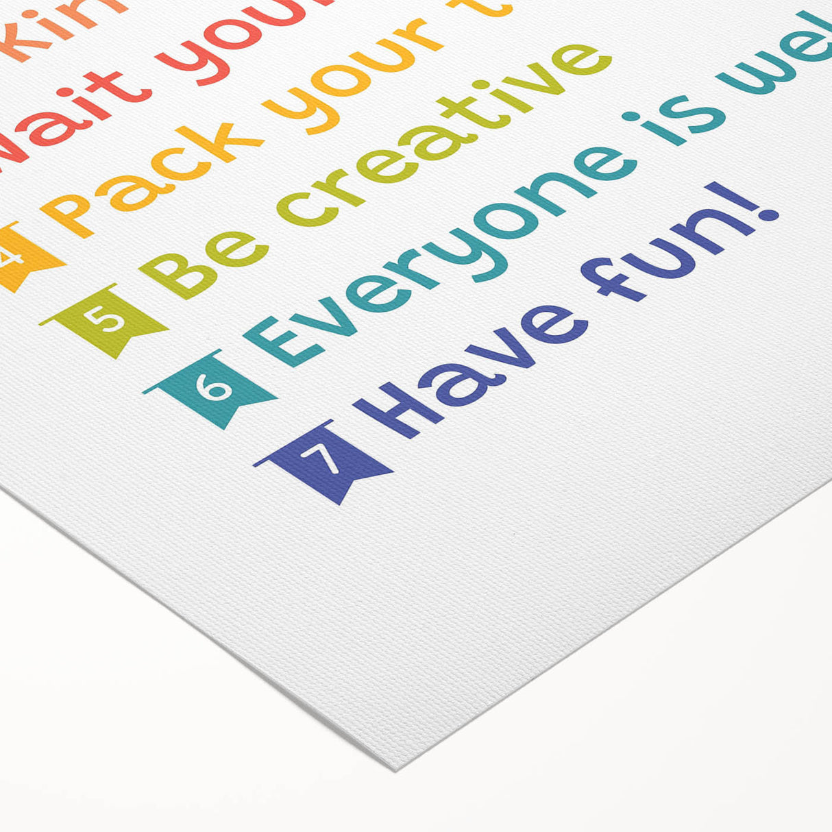 Playroom Rules Kids Educational Wall Art – Positive Learning Poster