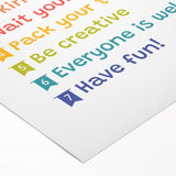 Playroom Rules Kids Educational Wall Art – Positive Learning Poster