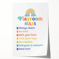Playroom Rules Kids Educational Wall Art – Positive Learning Poster