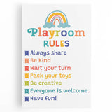 Playroom Rules Kids Educational Wall Art – Positive Learning Poster