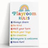 Playroom Rules Kids Educational Wall Art – Positive Learning Poster