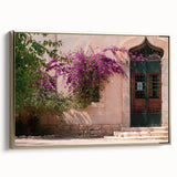 Framed canvas depicting a vibrant, colorful Algerian landscape, ideal for adding a touch of vintage style to any room.